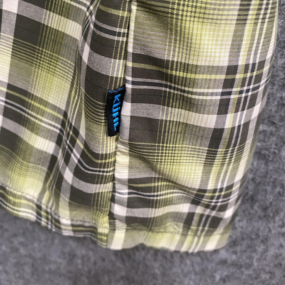 Kuhl Eluxor Ionik Shirt Mens L Green Plaid Short Sleeve Button Up Hiking Outdoor - Picture 5 of 11